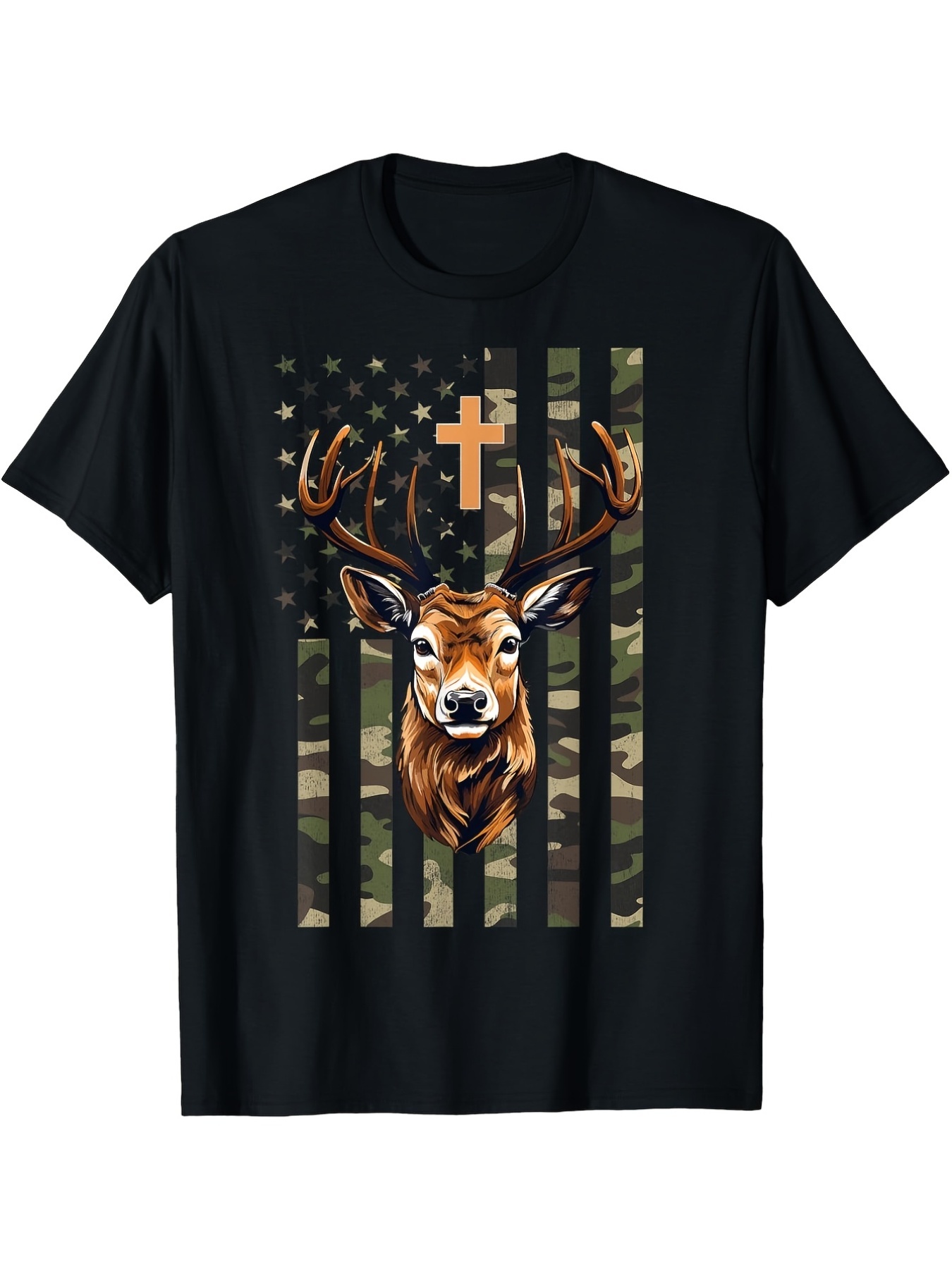 Hunting Outdoor Apparel - 남성용 기독교 사슴 사냥 카모 티셔츠