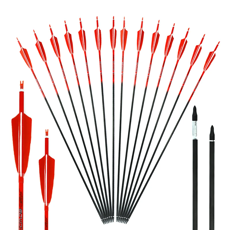 Arrow Carbon Shaft - 6개/12개/24개입 ID6.2mm 순수 카본 화살대 스파인