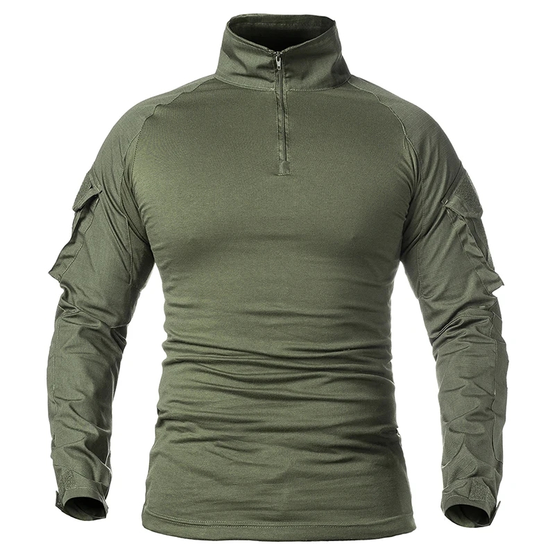 남성용 코튼 쿼터 지퍼 카모플라주 긴팔 전술 셔츠, 등 - Hunting Outdoor Apparel 리뷰 및 가격